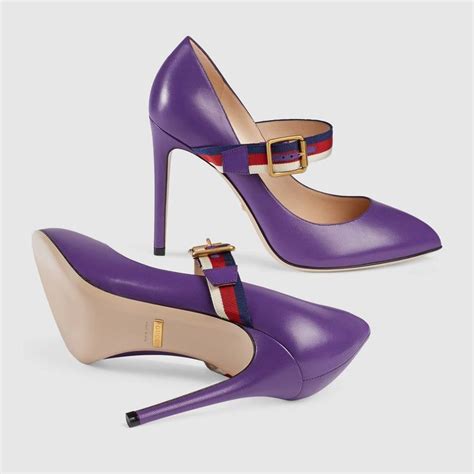 gucci purple heels